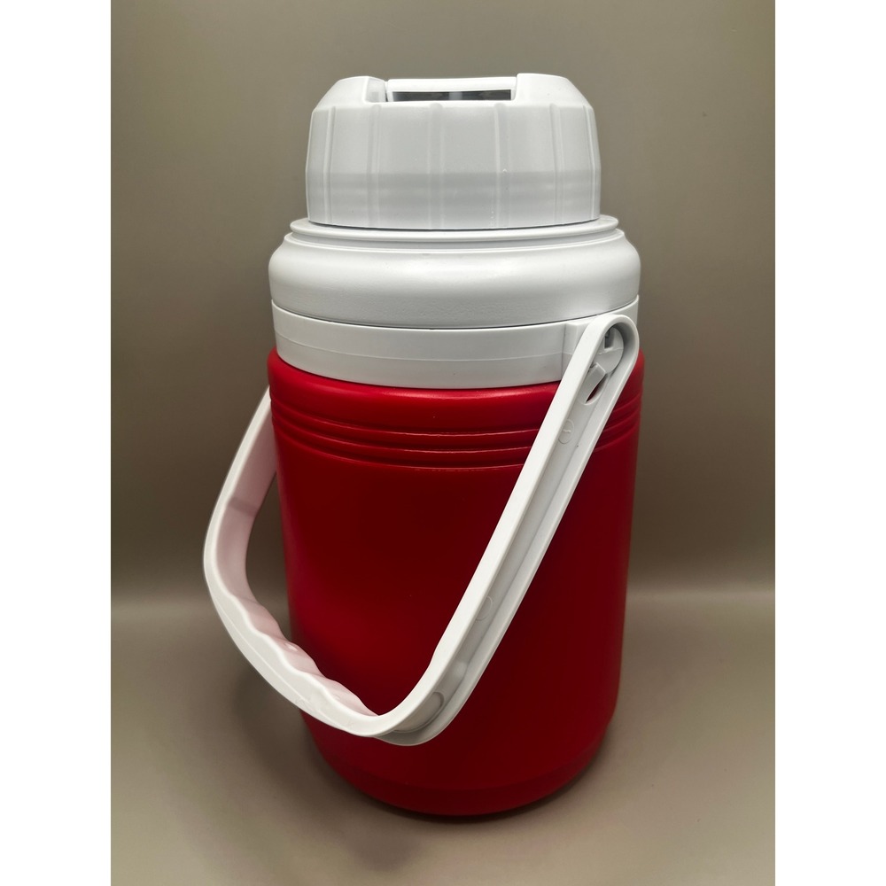 Vtg Coleman 1/2 Gallon Insulated Beverage Jug Cooler Model 5542 Red White USA